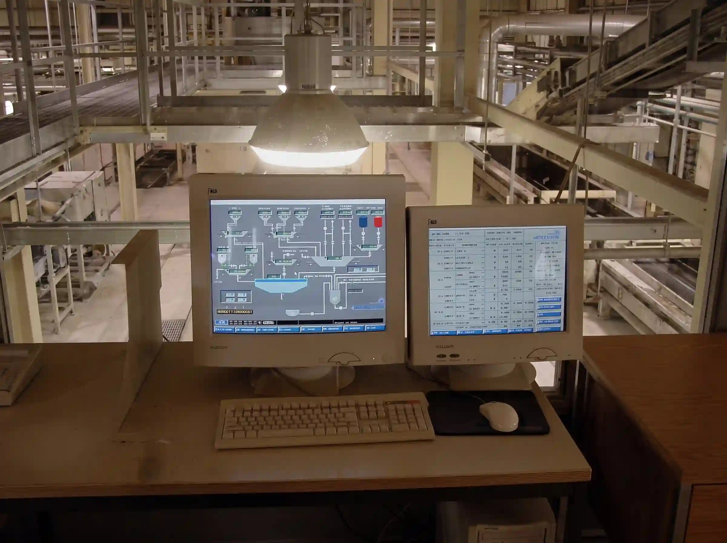 Detailed view of AAC mixing tower control room
